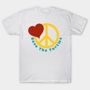 Love Peace Sign Save the Turtles Graphic Sticker Mug Vsco Girl Presents T-Shirt